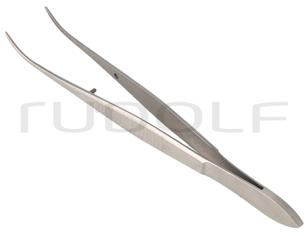RU 4251-10 / Pinzette, Anatomisch, Fein, Leicht Gebogen, 10 cm