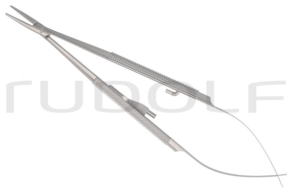 RU 5864-15G / Needle Holder Microgrip, Stand., Round Hdl Str., W. Ratchet, 14,5cm, 5 3/4"