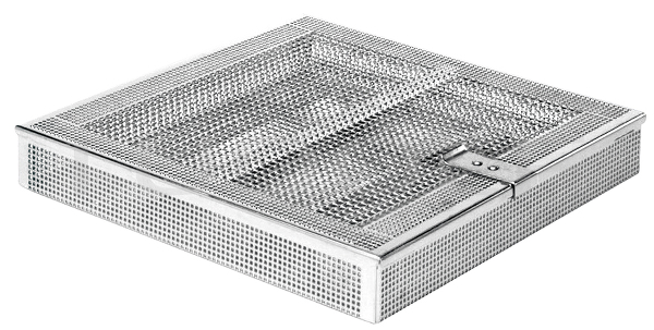 CS050-005 / Minikorb; 240x240x42mm
 2 Instrumentenhalter Im Körper; 1 Instrumentenhalter Im Deckel;