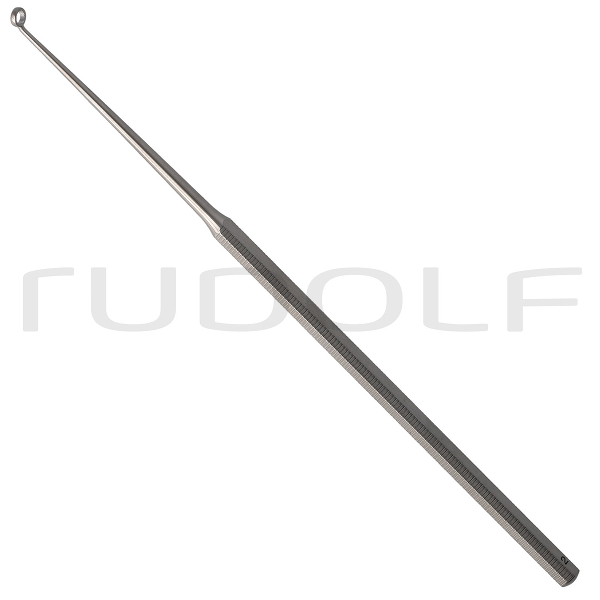 RU 7903-02 / Curette Buck, Figure 2,Curved, Blunt, I Ø 2.4 mm, O Ø 3.7 mm, 14.5 cm - 5 3/4"