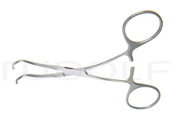 RU 7754-18 / Pinza Bulldog Con Anelli, Atraumatica Angol. Fortem., 12 cm