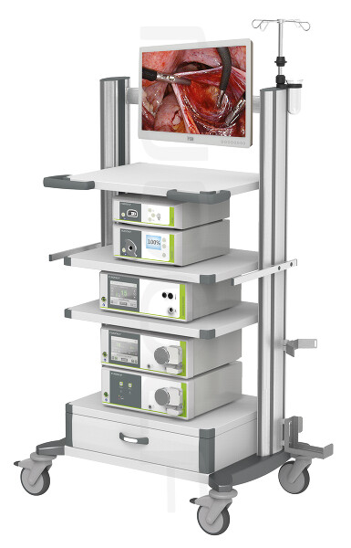 IM403-001 / Carrello Per Aparecchiature Standard 4 Ripiani, Sostegno Per Infusione, Sostegno Per Camera