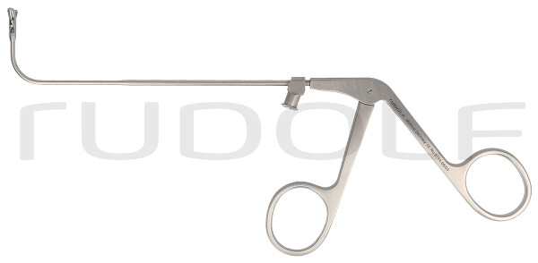 RU 8114-06/03 / Pinza De Doble Cuchara, Corte Horizontal Ø 3 mm, 90° Curva Hacia Arriba, 12 cm, Con LUER-LOCK