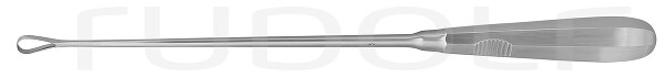 RU 7318-09 / Curetta Uterina Recamier, Malleab., Tagl. 31,0 cm, Fig. 3,9 mm