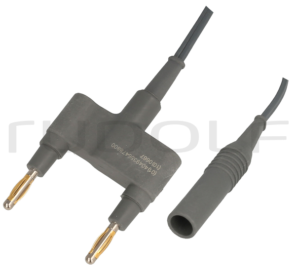 HF310-104 / Hf-Kabel, Bipolar, Stecker m. Steg, Biegsam, Flachstecker Instr.-Seitig, 4m
