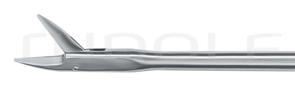 RU 8650-03/01 / Micro Scissors, Str., Ff-Mov., 2mm
, Wl 23cm
 Shaft Length 23cm
/9", Conicø2/3mm
, Jaw 2mm
