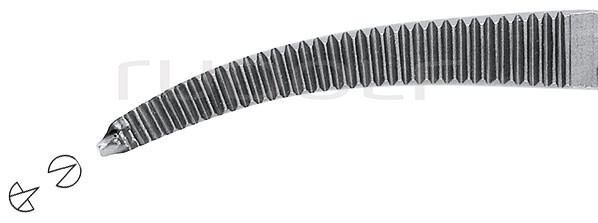 RU 3077-14 / Delic. Hemost. Fcps Baby-Crile, Cvd., 1x2T. 14,5 cm - 5 3/4"