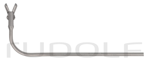 RU 8114-05 / Double Spoon Forceps, Vertical Opening, Ø 4 mm, 90° Curved Upward, (Wl) 12 cm - 4 3/4", with LUER-LOCK
