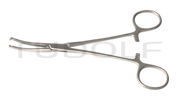 RU 3011-16 / Pinza Emost. Ochsner-Kocher, Curva, 1x2D 16,0 cm