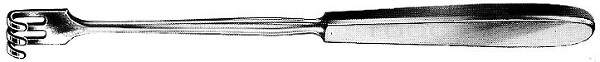 RU 4504-03 / Divaricatore Volkmann, Smusso, 3 Denti 22,5 cm