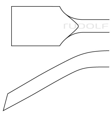 RU 5410-05 / Rugine, Angulée, 19,5 cm, 13 mm 19,5 cm, 13 mm