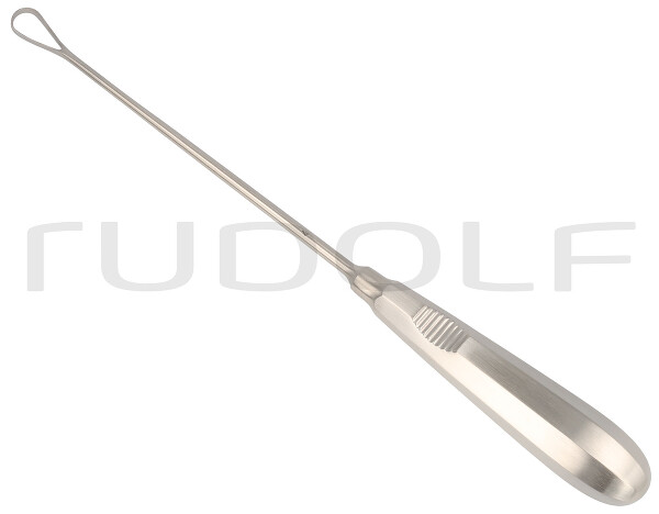 RU 7312-11 / Curetta Uterina Recamier, Malleab., Smussa 26,0 cm, Fig. 4,11 mm