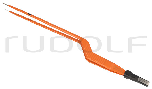 HF520-172 / Pinza Bipolar Non-Stick, Bayoneta, Recta, Conector Plano, 1 mm, 22 cm