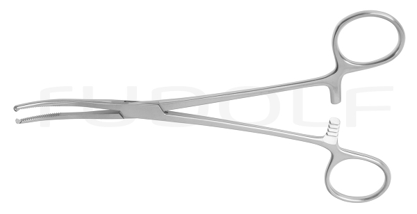 RU 3500-18 / Peritoneal Fcps Mikulicz, Cvd., 1x2T 18 cm, 7"