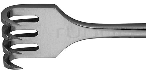 RU 4500-04 / Wundhaken Volkmann, Scharf, 4Z. 22,5 cm