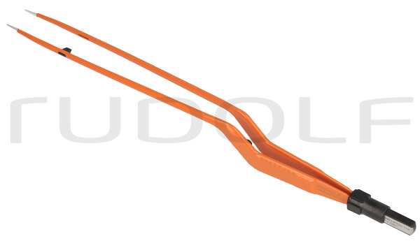 HF520-174 / Pinza Bipolar Non-Stick, Bayoneta, Recta, Conector Plano, 1 mm, 24 cm