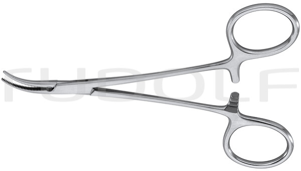 RU 3179-12 / Pinza Emost. Mosquito-Dandy, Curva Lat. 12,0 cm