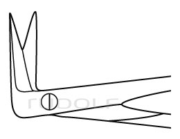 RU 1771-90R / Gefässschere, Sp/Sp, Flachgriff, 90° Streamline 18,0 cm