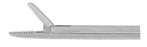 RU 7890-35 / Mikro-Ohrzängchen, Gerade, Gerieft, Schaftlänge 8 cm,