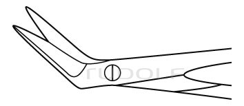 RU 1771-45R / Forbice Vascolare, Ac/Ac, Manico Piatto 45°, Streamline, 18,0 cm