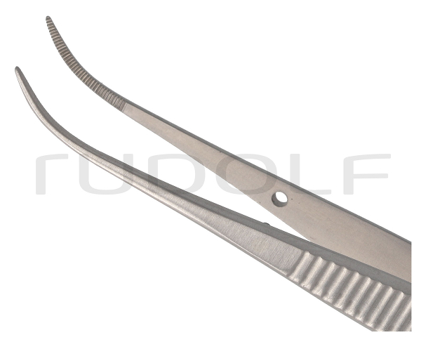 RU 4251-10 / Pinzette, Anatomisch, Fein, Leicht Gebogen, 10 cm