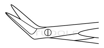 RU 1773-45R / Gefässschere, Sp/Sp, Rundgriff, 45° Streamline 18,0 cm
