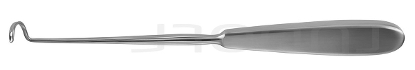 RU 6108-02 / Ago Per Legatura Deschamps, Smusso, Per Mano Sinistra, 20 cm, Curvo A Destra
