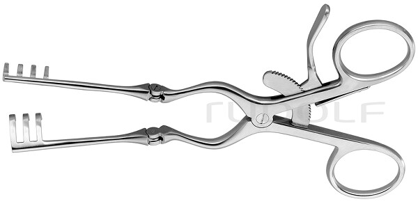 RU 4723-16 / Divaricatore Cone (Adson-Baby), Smussi 16cm, 3x4 Denti