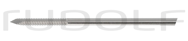 RU 5755-80 / Filo Di Kirschner, Ø 2,0 mm, (L) 310 mm, Punta Trocar Con Filettatura (Lf) 15 mm, Estrem. Rotonda, Conf./10Pz.