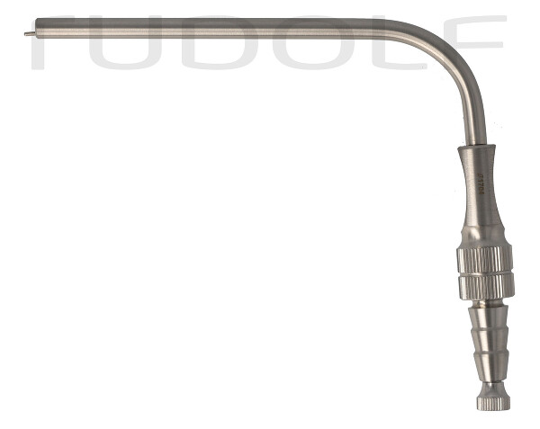 RU 6421-15 / Suction Tube Fergusson, Ø5,0mm, 15Ch/Fr, 90° Curved, (Wl) 80mm - 3 1/4", CUT-OFF, LUER-HUB and Stylet
