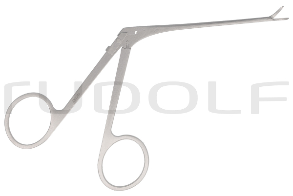 RU 7892-18 / Micro Ear Scissors Shea, Curved Right, Shaft Length 8 cm - 3 1/4",