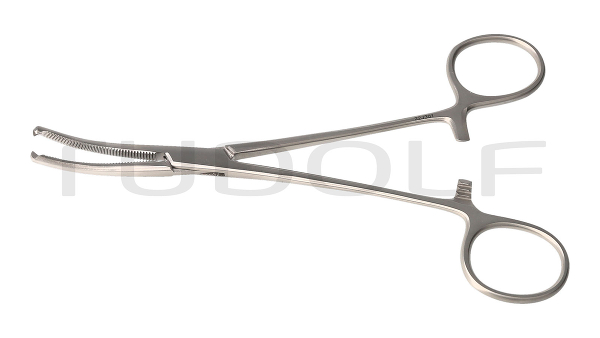 RU 3011-16 / Hemost. Fcps Ochsner-Kocher, Cvd., 1x2T. 16 cm, 6,25"