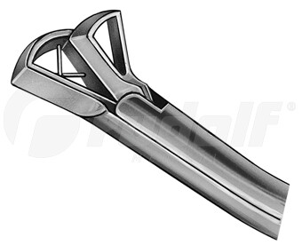 RU 8093-01 / Pince À Biopsie Ronis, Courbée Haut, Av. Panier Triangulaire, Long. Utile 12,5cm