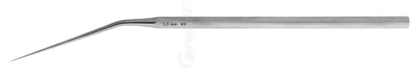 RU 7907-21/06 / Mikro-Häkchen, Scharf, Links, Abgewinkelt 45°, 0,6 mm, 16 cm