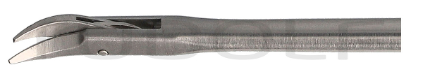 RU 8649-03/05 / Micro Sciss., Cvf. Rgt, FF-MOV. Shaft Length 18cm
/7", Conicø2/3mm
, Jaw 2mm
