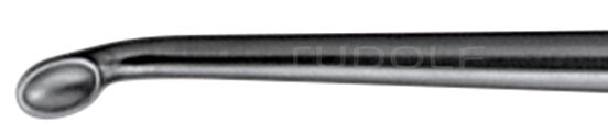RU 5357-20 / Bone Curette, Bruns, Angled 43 cm - 17", 2 mm