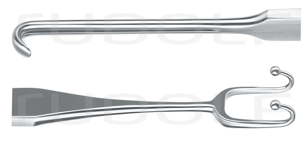 RU 8299-19 / Nasenhaken Neivert mit Führungsrinne 19,5 cm, 10 mm,