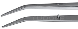 RU 4078-31G / Pinzette, Bajonett, Abgew., Mg 19,0 cm