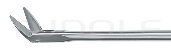 RU 8650-03/03 / Micr. Scissors, Ff-Mov., 45°Up Shaft Length 23cm
/9", Conicø2/3mm
, Jaw 2mm
