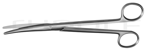 RU 1261-19 / Scissors Mayo-Stille, Bl/Bl, Cvd. 19,5 cm, 7,75"