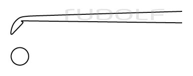 RU 8847-02 / Scharfer Mikro-Löffel, Aufgew. , 45° 24 cm, Ø 3 mm
