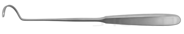 RU 6112-24 / Ago Per Legatura Deschamps, Smusso, Per Mano Sinistra, 24 cm, Curvo A Destra