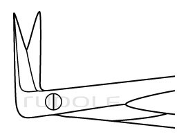 RU 1773-90R / Forbice Vascolare, Ac/Ac, Manico Tondo 90°, Streamline, 18,0 cm