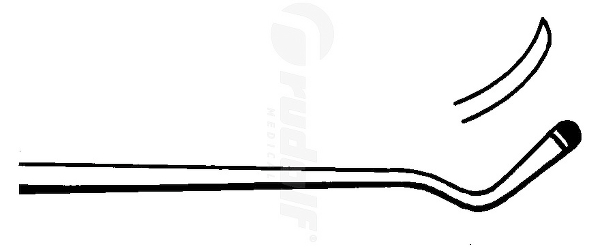 RU 7908-01/01 / Dissektor Fisch, Doppelt Gebogen, Rechts, Scharf, 16 cm