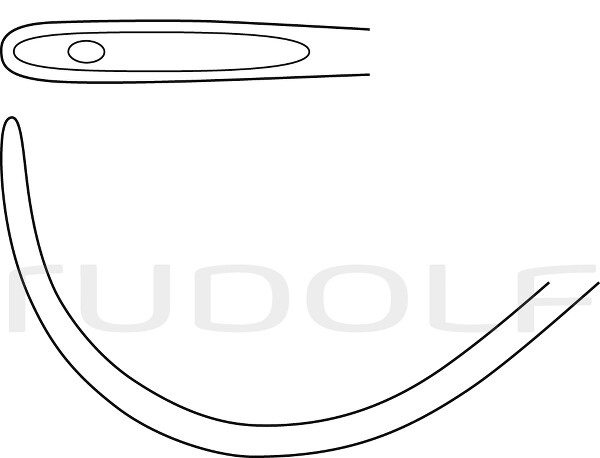 RU 6110-24 / Ago Per Legatura Deschamps, Smusso, Per Mano Destra, 24 cm, Curvo A Sinistra