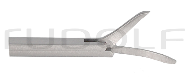RU 7892-18 / Micro Ear Scissors Shea, Curved Right, Shaft Length 8 cm - 3 1/4",