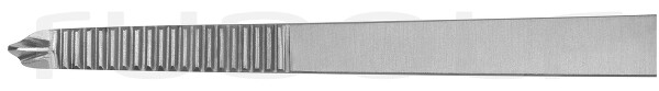 RU 3502-18 / Pinza Peritoneal Mikulicz, Curva Lateral 1x2 Dientes, 18,5 cm