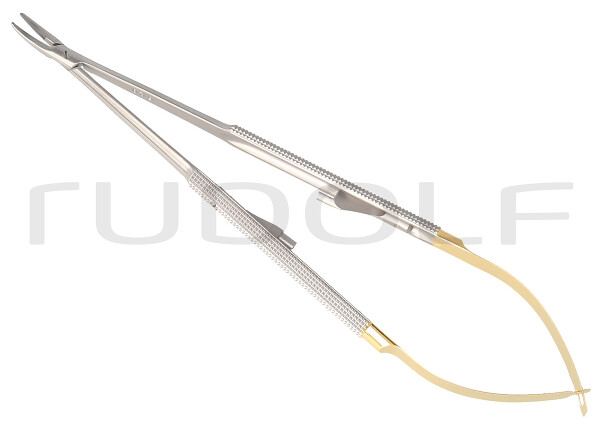 RU 5866-33 / Needle Holder Castroviejo/Barraquer, Cvd. TC, W. Ratchet, 18cm, 7"