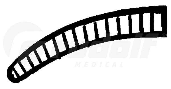 RU 7890-24 / Micro Ear Forceps, Curved Left, Serrated, Shaft Length 8 cm - 3 1/4",