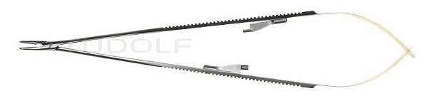 RU 5931-43 / Needle Holder Castroviejo, TC, Cvd. 21cm, 8 1/4"